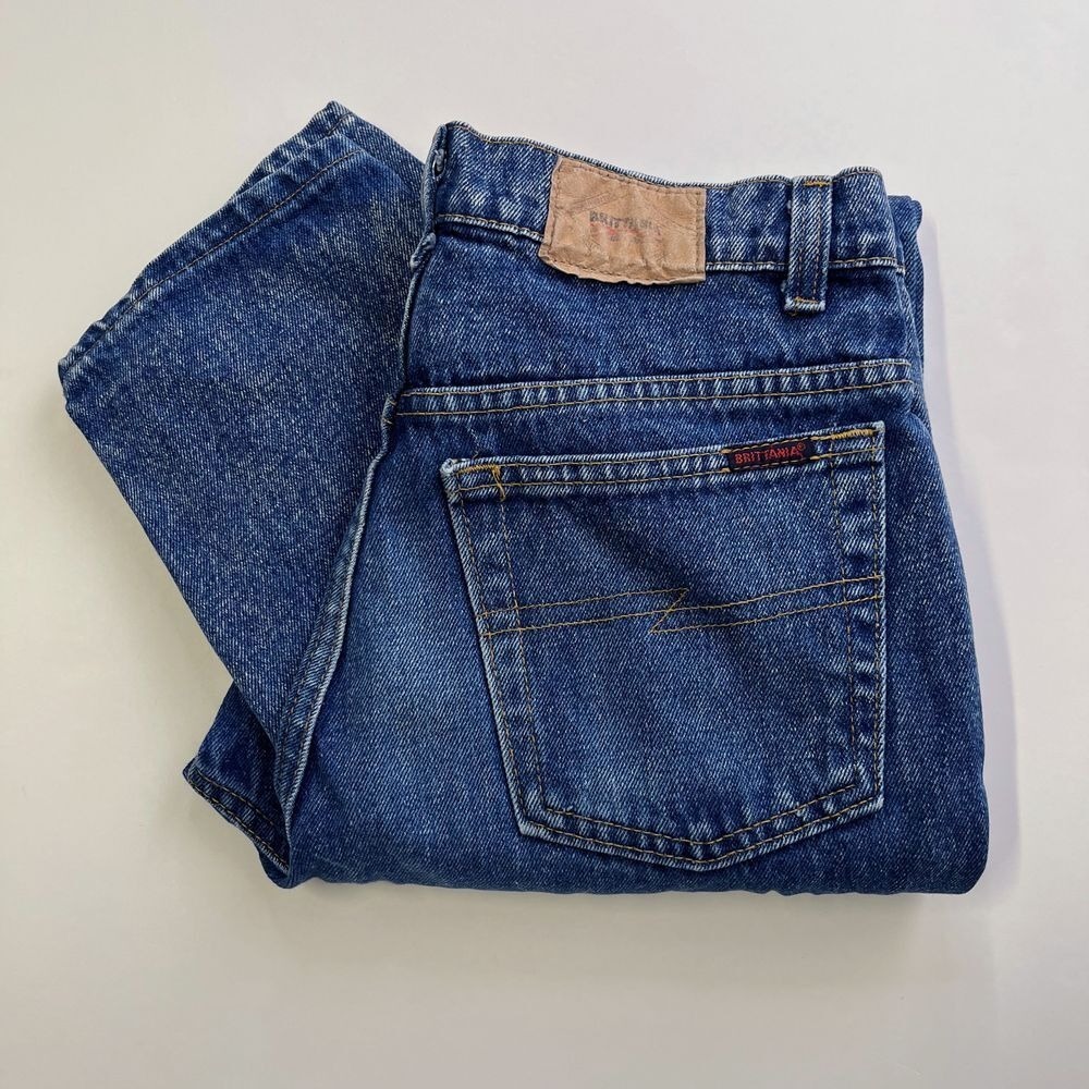 Rare‎ Vintage Brittania Dark Denim Straight Leg Jeans, 1990s Vintage Jeans I7